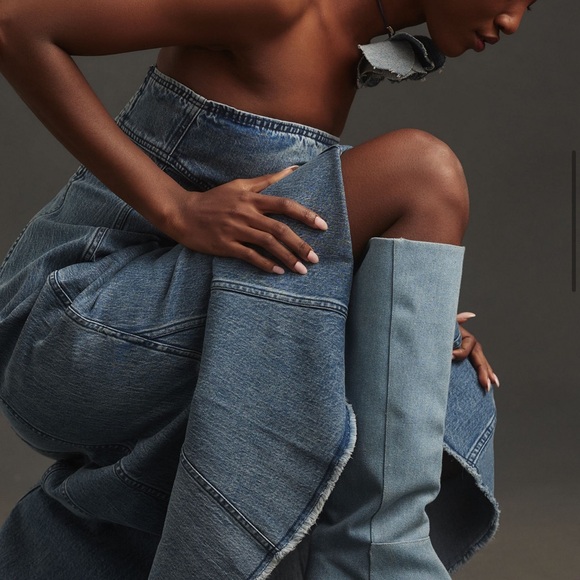 Pilcro by Anthropologie Blue Denim Midi Dress Size Medium - Picture 3 of 9